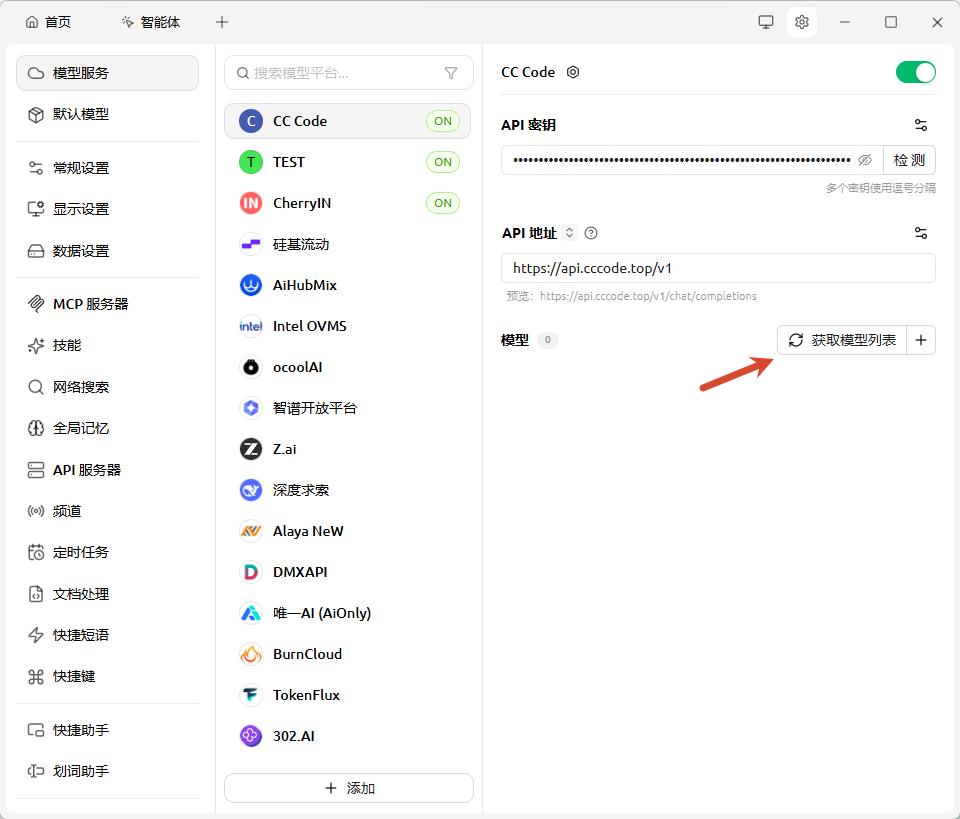 配置 CC Code 提供商