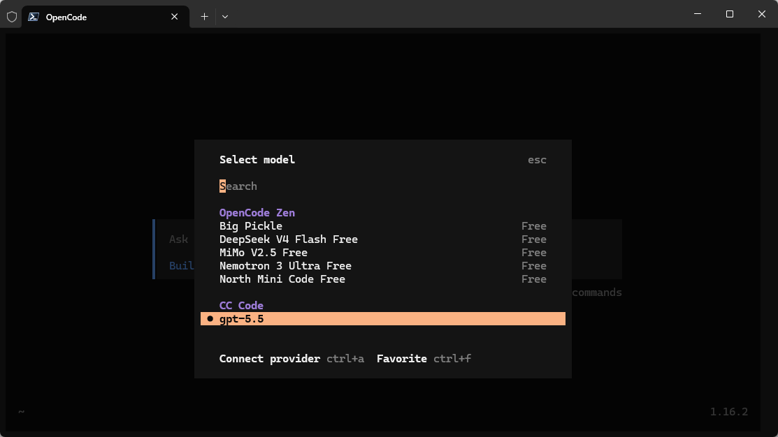 选择 CC Code 模型